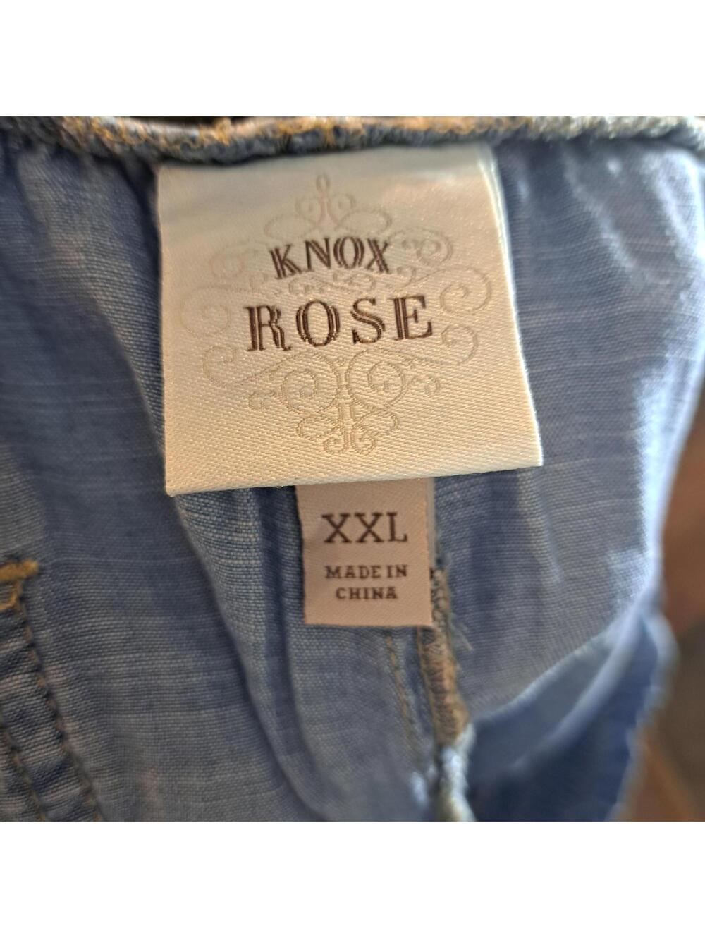 Knox Rose XXL Light Blue Denim Shorts with Tie Waist - Picture 3 of 3